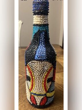Vintage Haitian Vodou Voodoo Sequin Bottle - Spiritual Art - Beautiful Piece!
